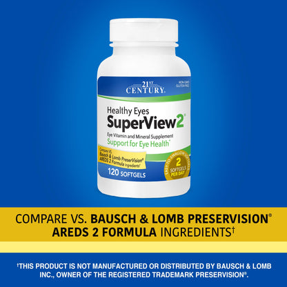 21st Century Healthy Eyes SuperView Eye Vitamin Softgels, 120 Count
