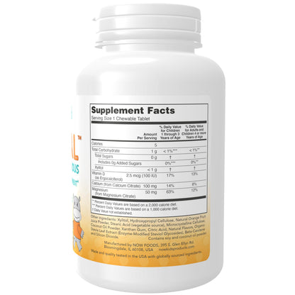 NOW Supplements, Kid Cal with Calcium Citrate, Magnesium and Vitamin D, Tart Orange, 100 Chewables, Packaging May Vary (Pack of 2)