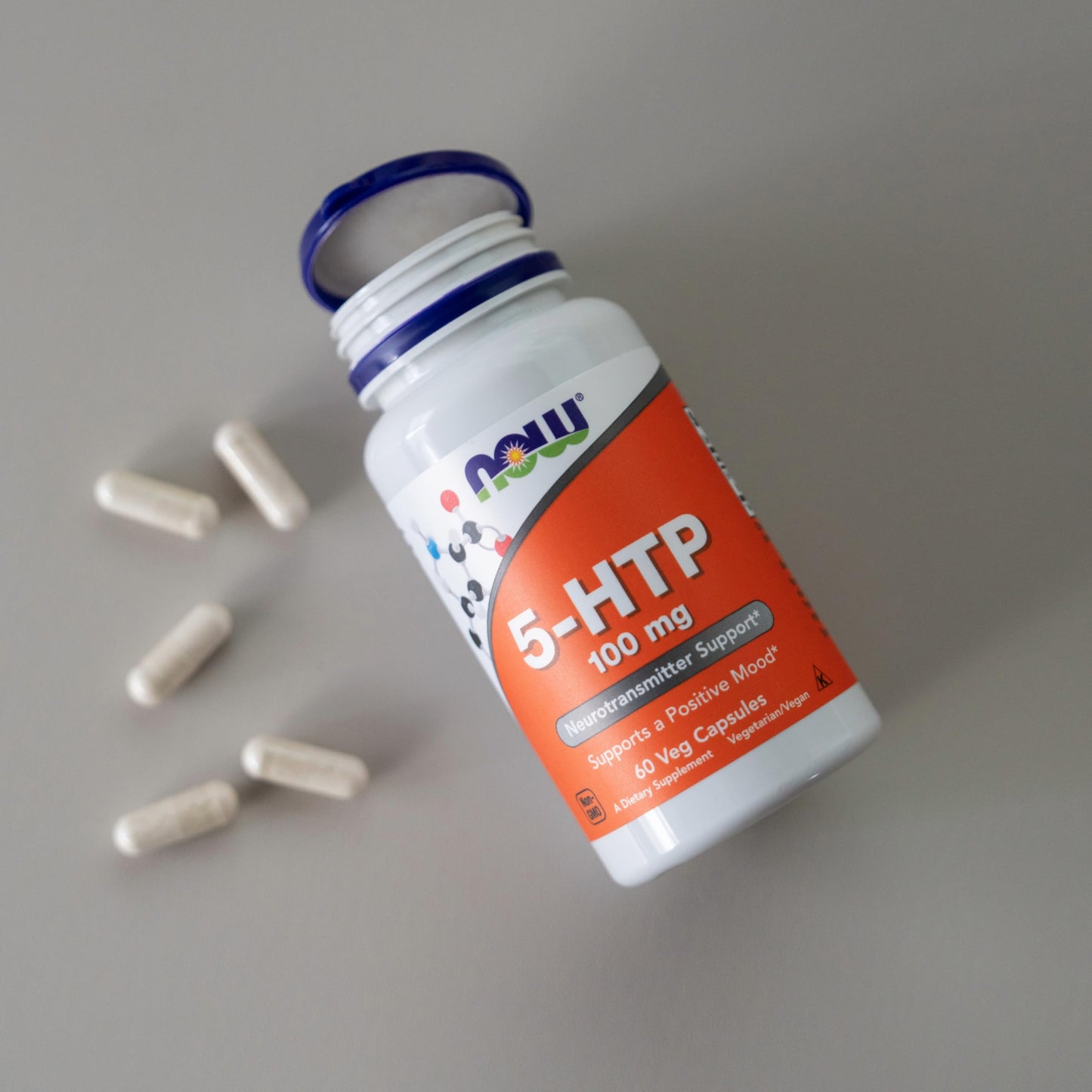 NOW Foods Supplements, 5-HTP (5-hydroxytryptophan) 100 mg, Neurotransmitter Support*, 60 Veg Capsules