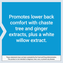 Life Extension Lower Back Relief, for Occasional Back Stiffness, Comfort and Flexibility, Ginger, Chaste Tree, White Willow bark, Non-GMO, Gluten-Free, Vegetarian, 60 Capsules