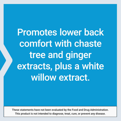 Life Extension Lower Back Relief, for Occasional Back Stiffness, Comfort and Flexibility, Ginger, Chaste Tree, White Willow bark, Non-GMO, Gluten-Free, Vegetarian, 60 Capsules
