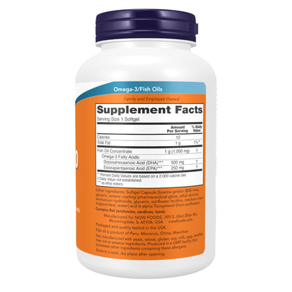NOW Foods Supplements, DHA-500 with 250 EPA, Molecularly Distilled, Supports Brain Health*, 180 Softgels