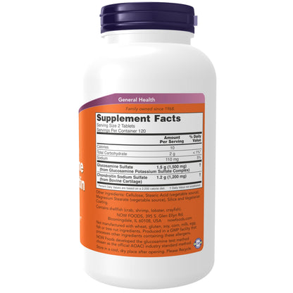 NOW Foods Supplements, Glucosamine & Chondroitin Extra Strength, Sulfate Forms, 240 Tablets