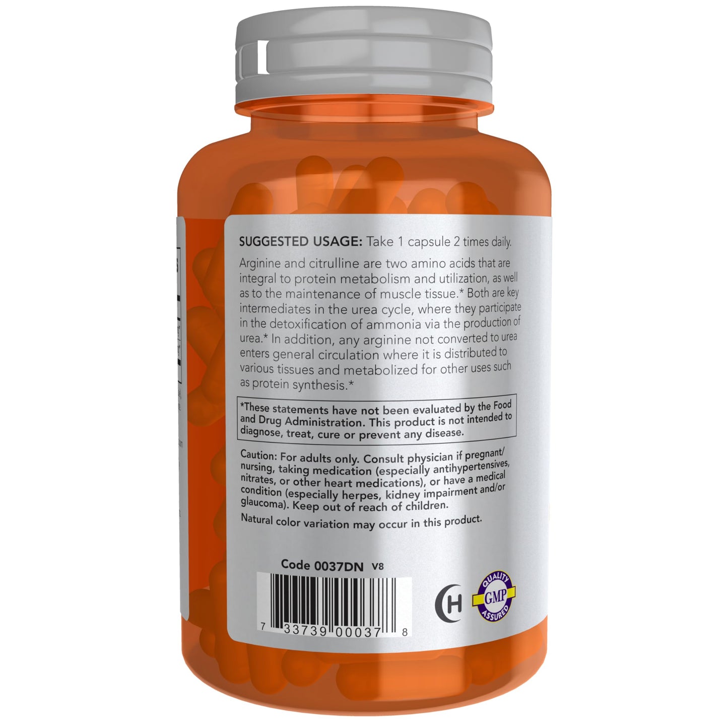 NOW Sports, Arginine & Citrulline 500 mg/ 250 mg, Amino Acids, 120 Veg Caps