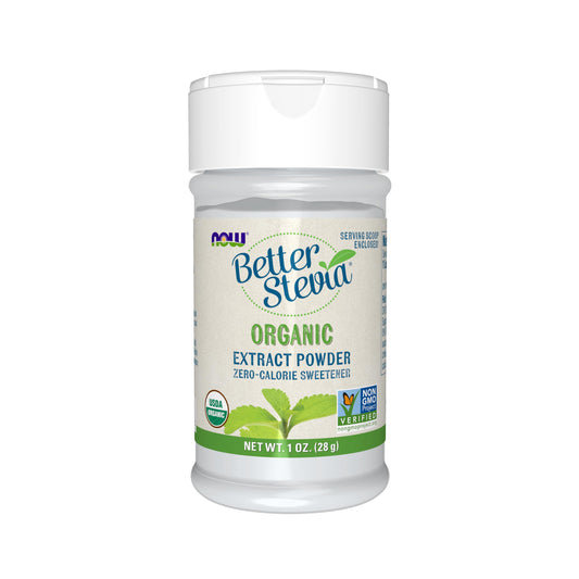 NOW Foods, Certified Organic Better Stevia, Extract Powder, Zero-Calorie Sweetener, Certified Non-GMO, 1-Ounce(Pack of 1)