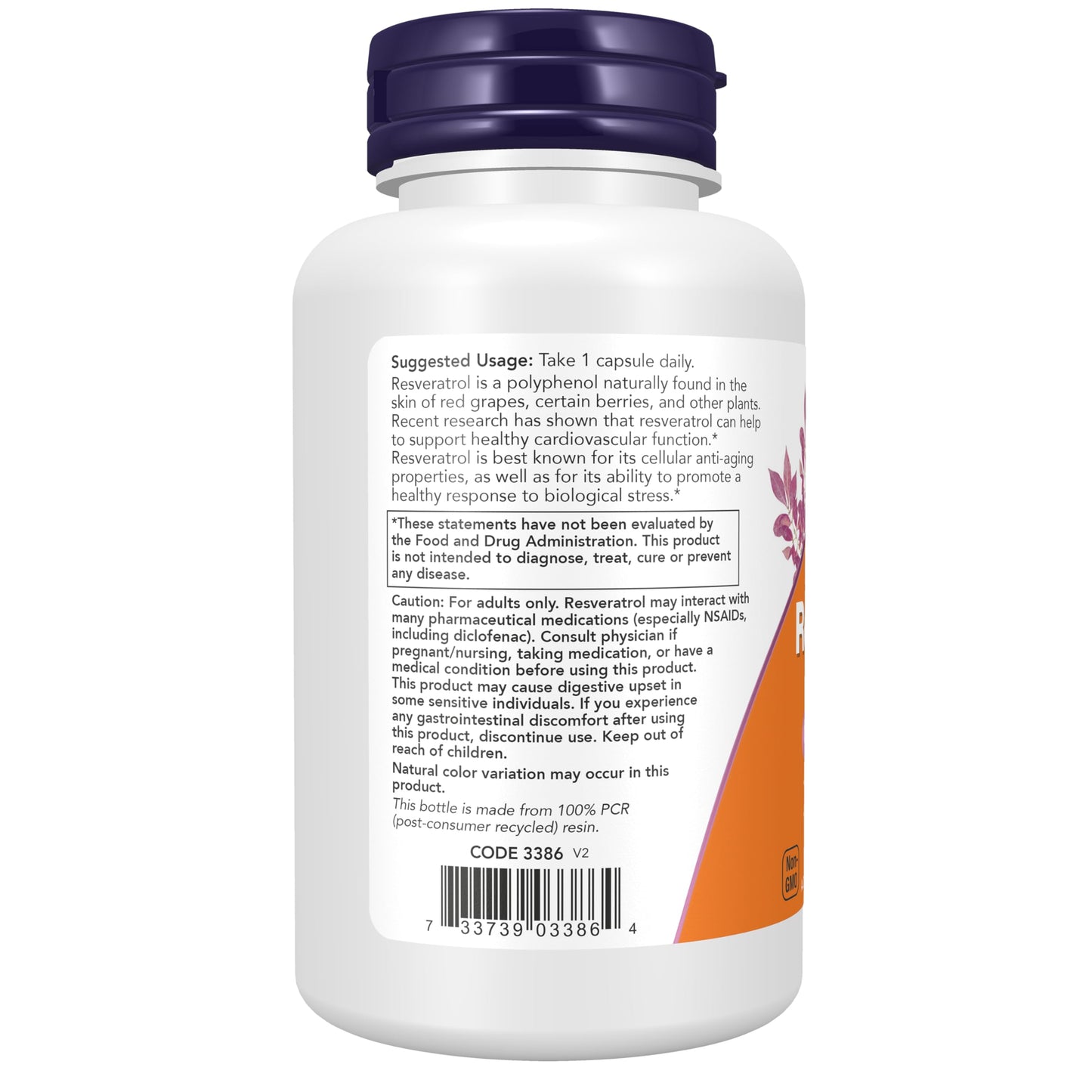 NOW Foods Supplements, Extra Strength Resveratrol 350mg, Natural Trans Resveratrol from 700 mg Japanese Knotweed Extract, 60 Veg Capsule