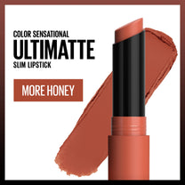 Maybelline Color Sensational Ultimatte Matte Lipstick, Non-Drying, Intense Color Pigment, More Honey, Dirty Peach, 1 Count