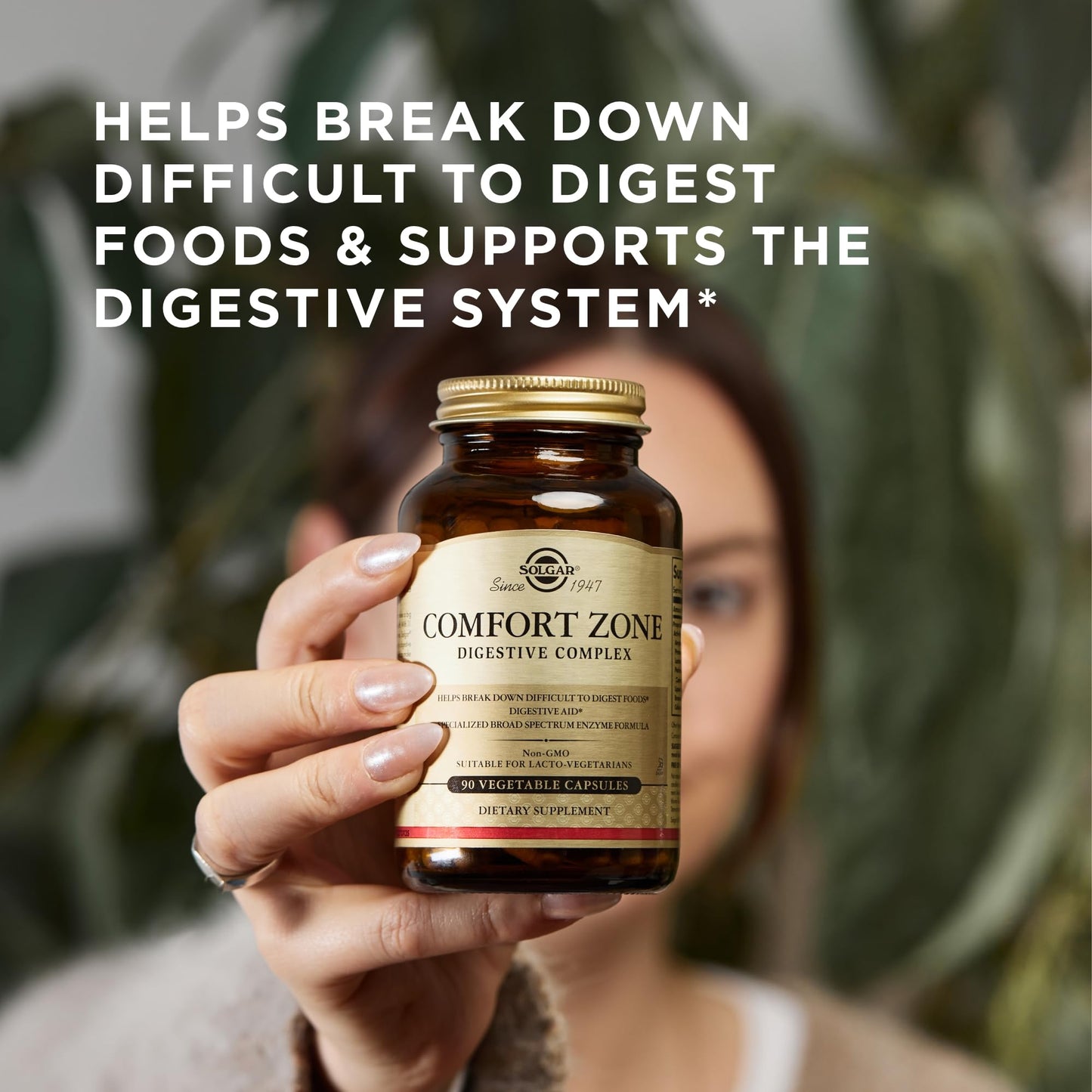 Solgar Comfort Zone Digestive Complex - 90 Vegetable Capsules - Enzymes to Support the Body’s Natural Digestive Process & Break Down Difficult-to-Digest Foods - Kosher - 90 Servings