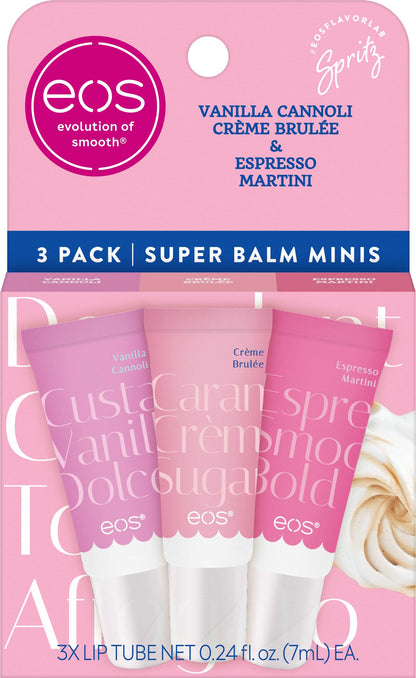 eos Limited Edition 24H Moisture Mini Super Balm, Dolce Vita - Hydrating, Moisturizing Lip Treatment, For Dry Lips, Travel Size, Shea Butter, Cruelty-Free, 0.169 fl oz, 3-Pack