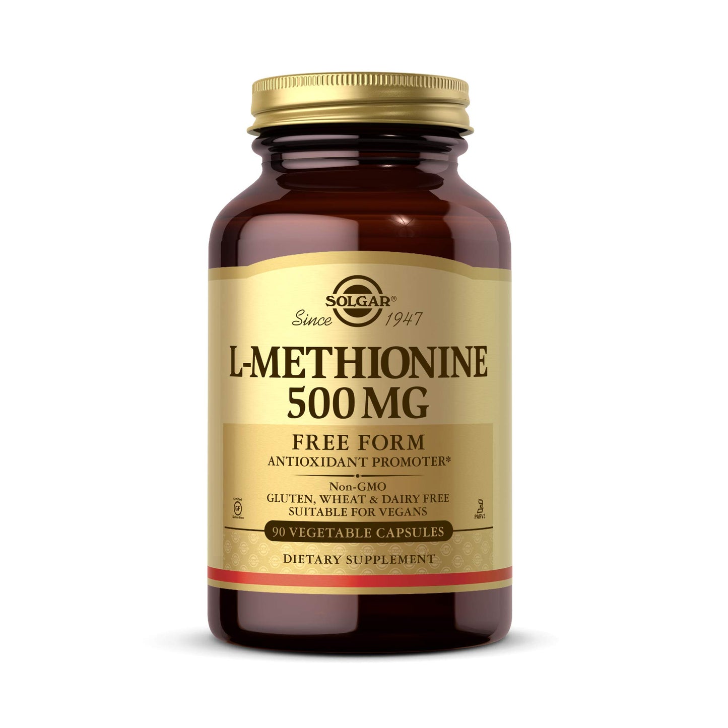 Solgar L-Methionine 500 mg, 90 Vegetable Capsules - Antioxidant Promoter