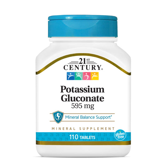 21st Century Potassium Gluconate, 595 mg, 110 Tablets