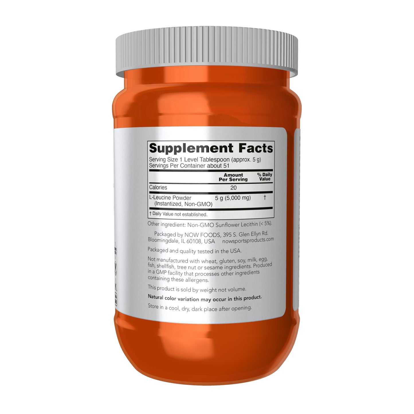 NOW Foods Sports Nutrition, L-Leucine Powder, Builds Lean Tissue*, Amino Acids, 9-Ounce