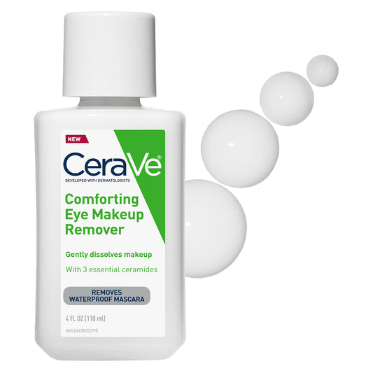 CeraVe Eye Makeup Remover, Hyaluronic Acid Gentle Waterproof Formula, 4 Oz