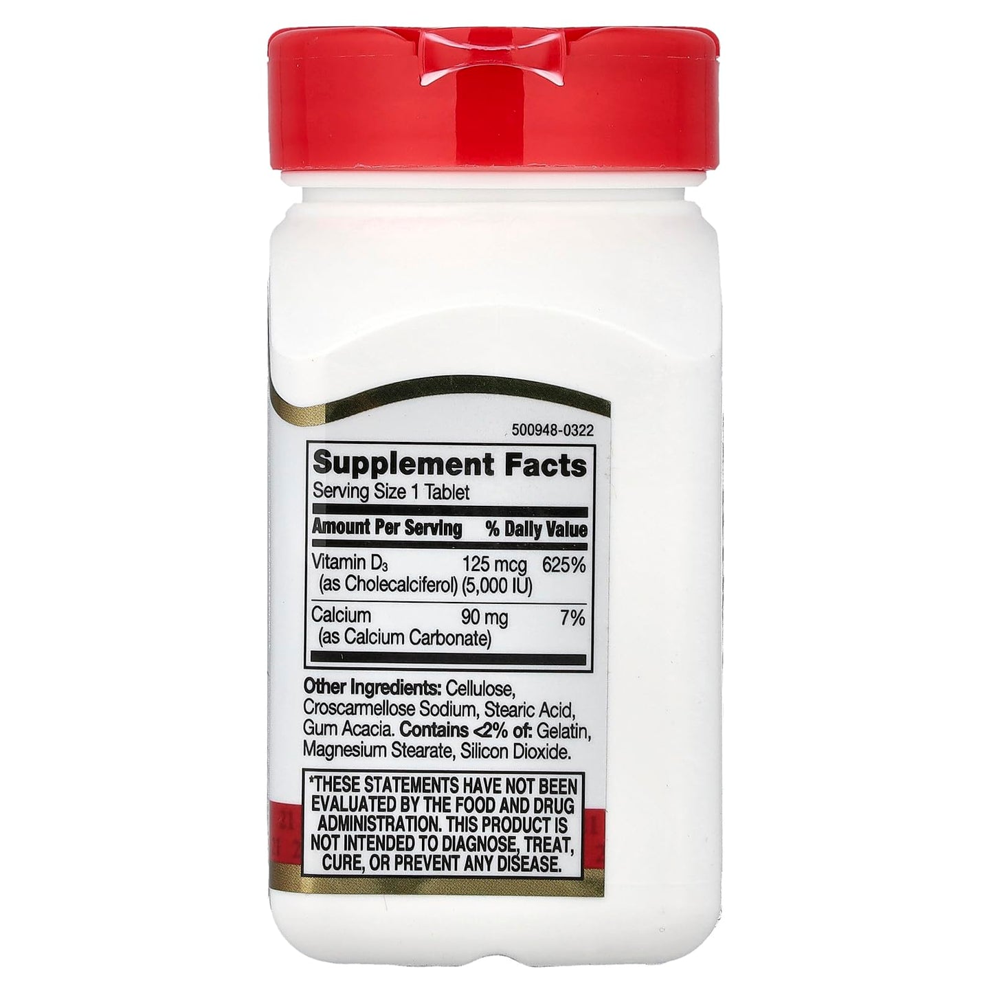 21st Century Vitamin D3 5000 IU Tablets, High Potency, 110 Count