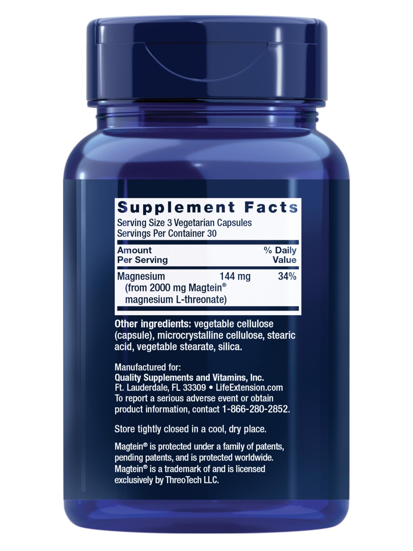 Life Extension Neuro-Mag Magnesium L-Threonate, 90 Vegetarian Capsules