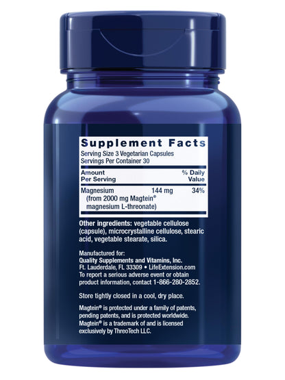 Life Extension Neuro-Mag Magnesium L-Threonate, 90 Vegetarian Capsules