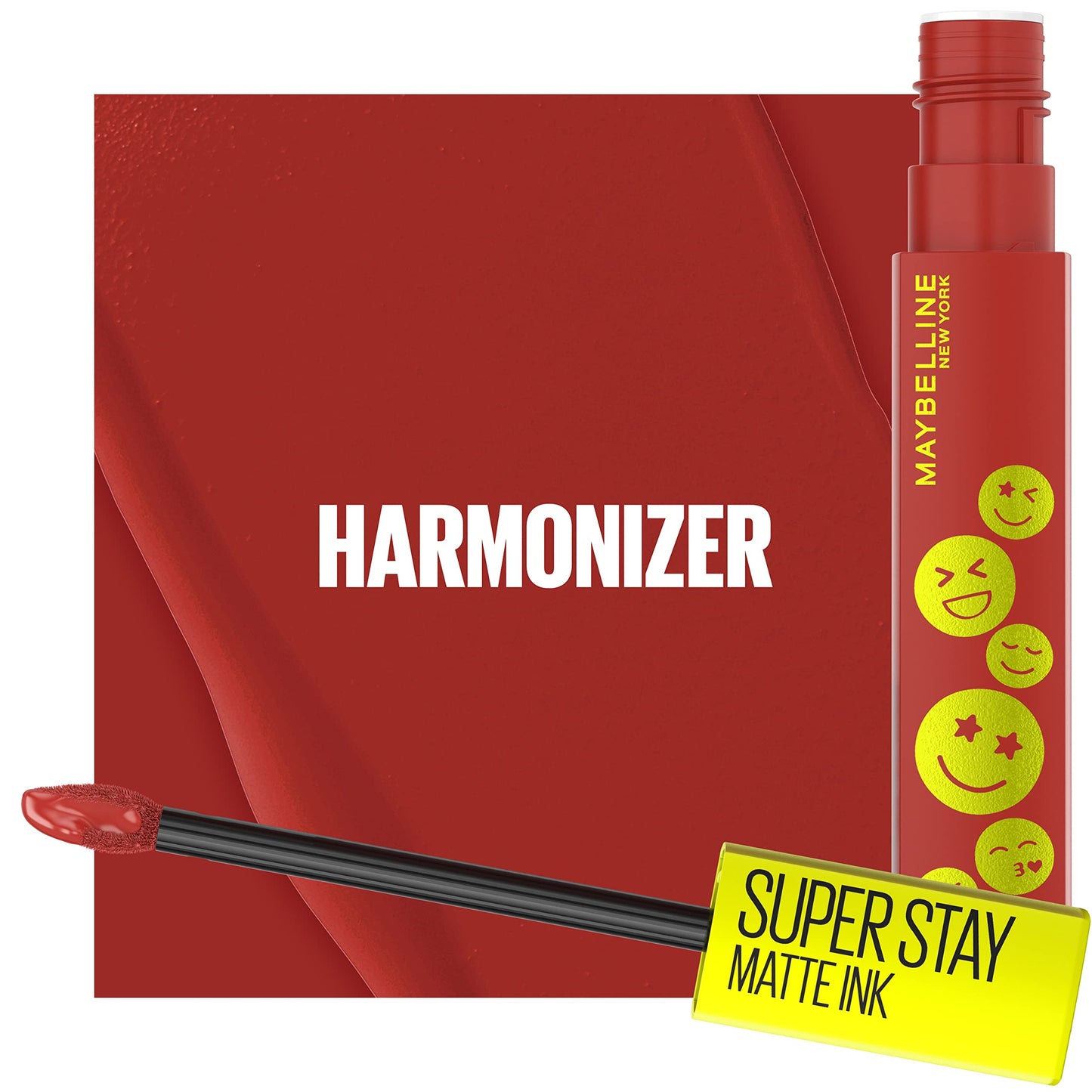 Maybelline Super Stay Matte Ink Liquid Lip Color, Moodmakers Lipstick Collection, Long Lasting, Transfer Proof Lip Makeup, Harmonizer, Red Brown, 1 Count