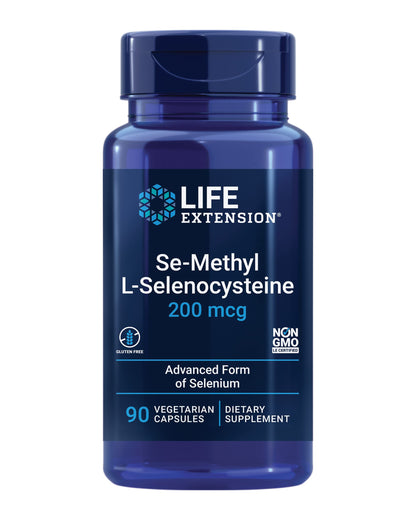 Life Extension Se-Methyl L-Selenocysteine, Advanced Form of Selenium, antioxidant Defense, Cellular Health, Healthy Aging, Vegetarian, Gluten-Free, Non-GMO, 90 Capsules