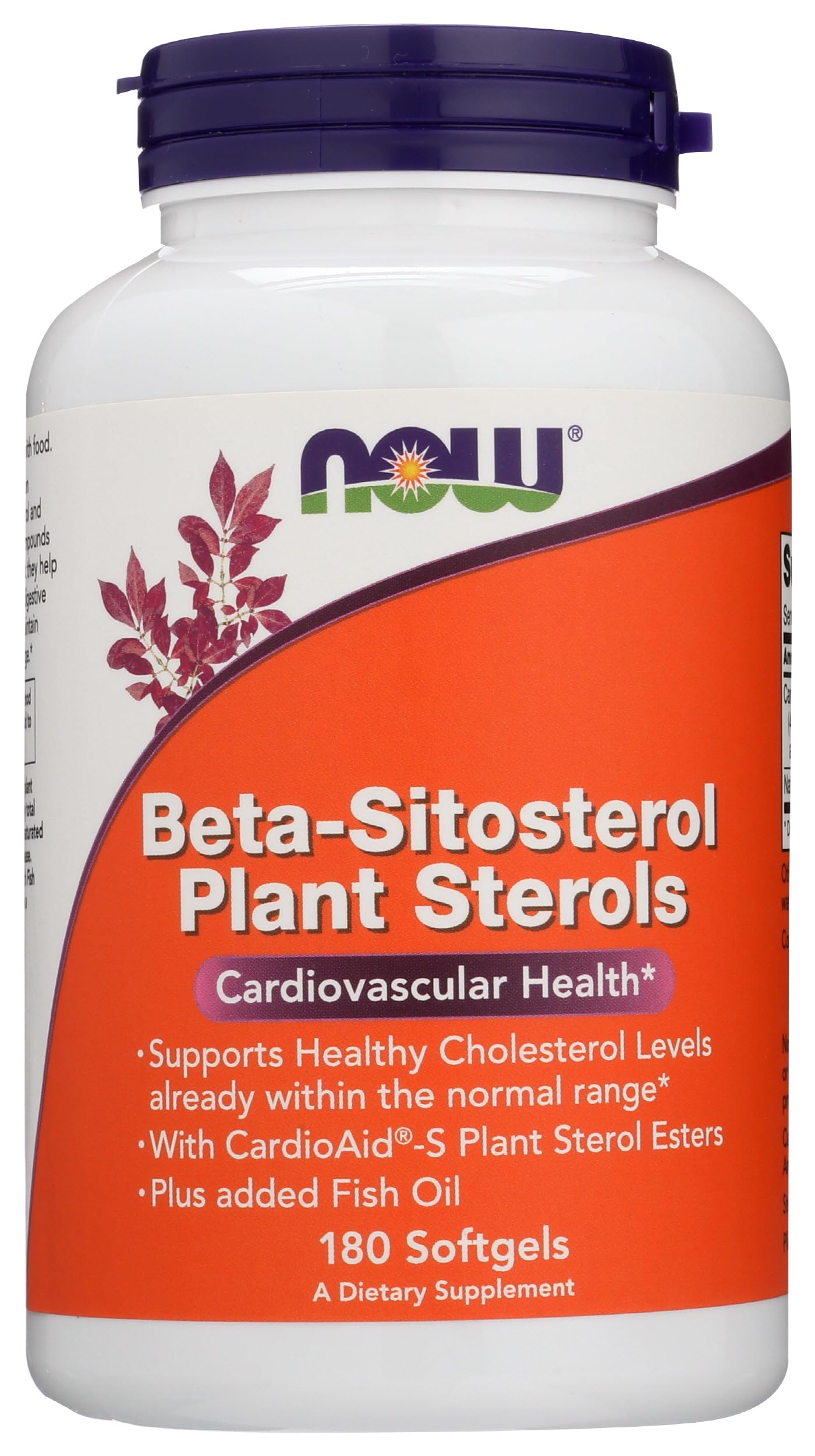 NOW Foods SPO Beta-Sitosterol Plant Sterols with Fish Oil, 180 Count