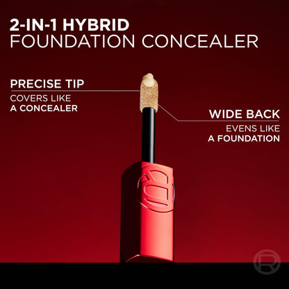 L'Oreal Paris Infallible Skin Ink 2-in-1 Foundation Concealer Hybrid Face Makeup, up to 48HR Transfer-Resistant with Medium Coverage, 125 Light Warm