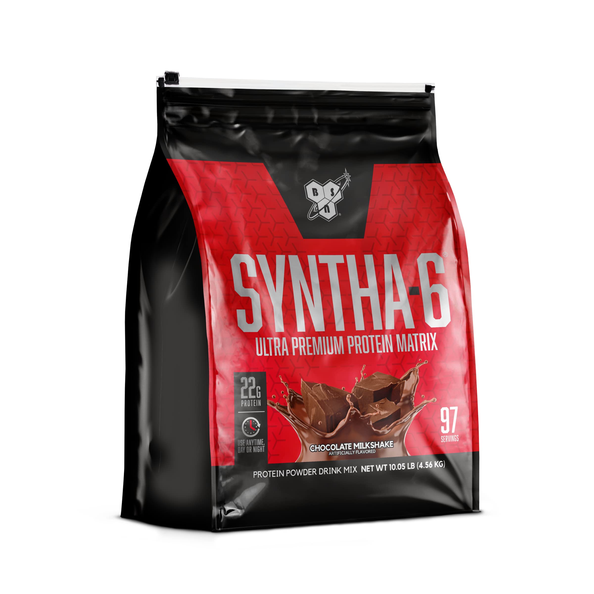 BSN SYNTHA-6 Whey Protein Powder with Micellar Casein, Chocolate Milk Protein Isolate Powder, Chocolate Milkshake, 97 Servings (Package May Vary)