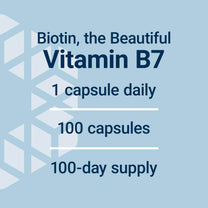 Life Extension Biotin 600 mcg Vitamin B7 Support Supplement for Beautiful Hair, Nails & Beyond – Gluten-Free, Non-GMO - 100 Capsules