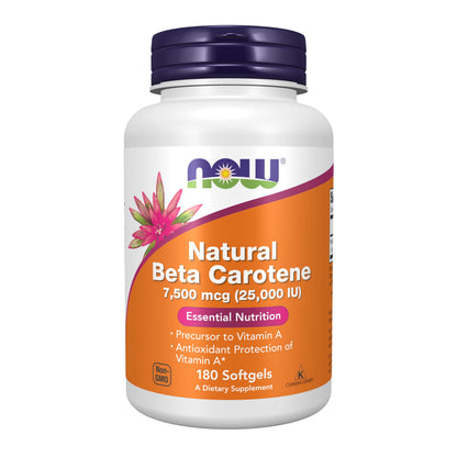 Now Foods Beta Carotene (Natural) - 180 Softgels