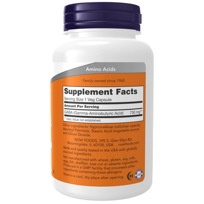 Now Foods, Gaba 750mg, 100 Veg Capsules