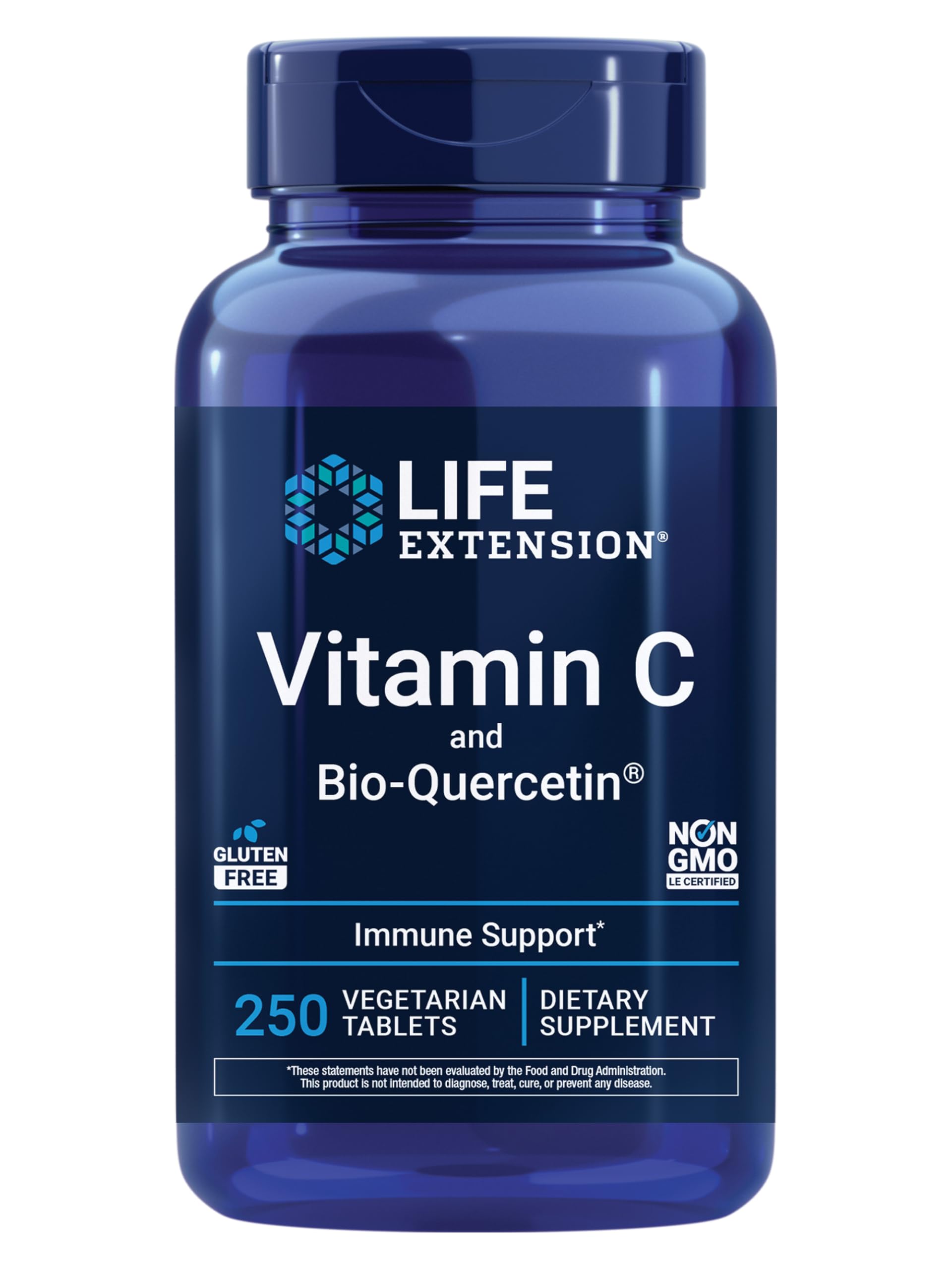 Life Extension Vitamin C and Bio-Quercetin, Immune Support, 250 Tablets