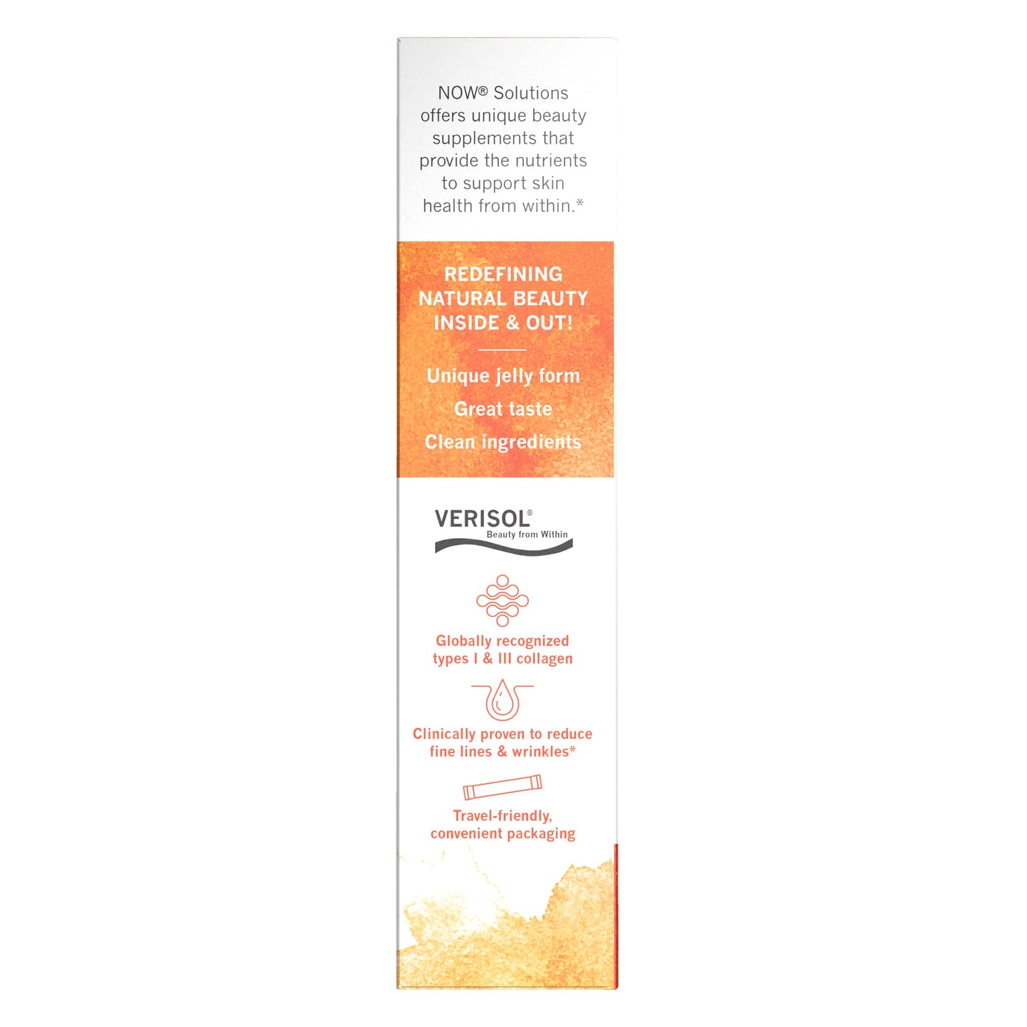 Now Foods Solutions, Collagen Jelly Beauty Complex, Sweet Orange Flavor, 10 Jelly Sticks