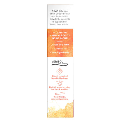 Now Foods Solutions, Collagen Jelly Beauty Complex, Sweet Orange Flavor, 10 Jelly Sticks