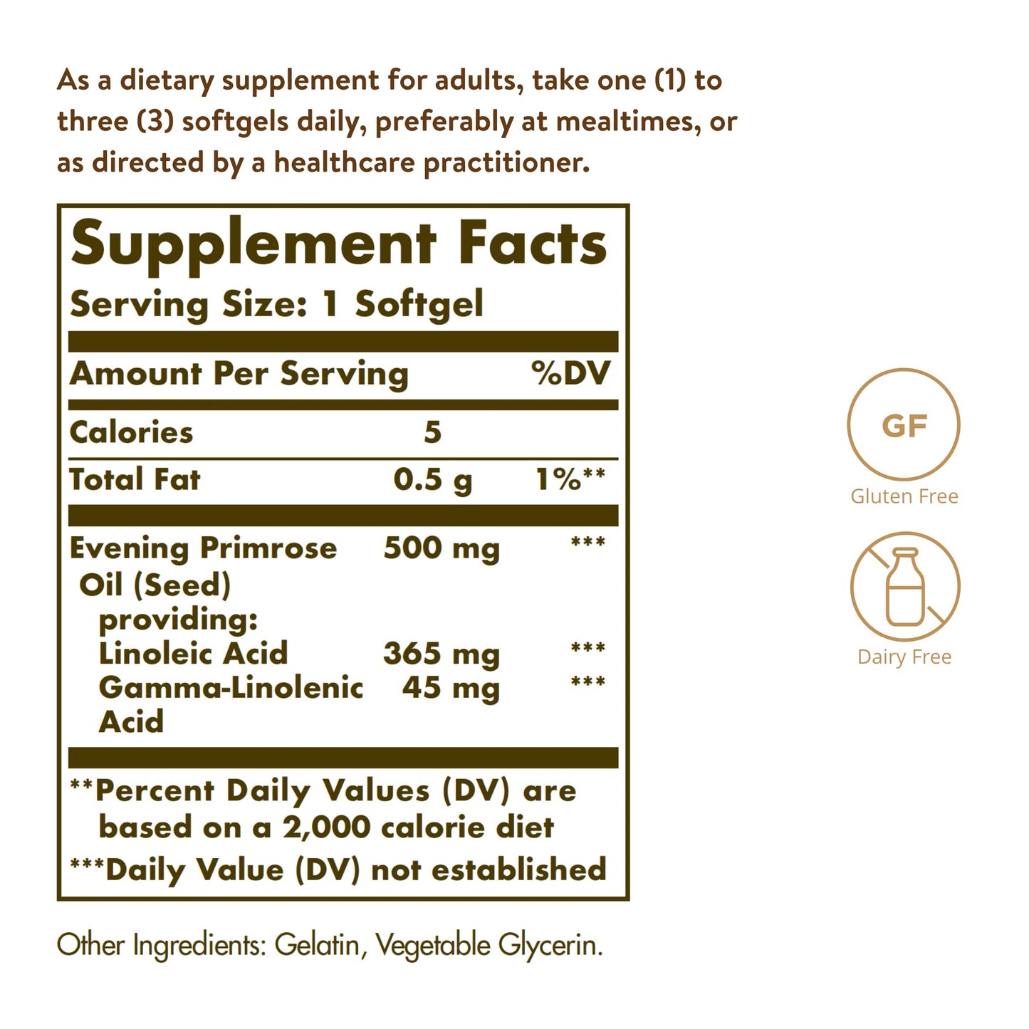Solgar Evening Primrose Oil 500 mg, 180 Softgels - Promotes Healthy Skin