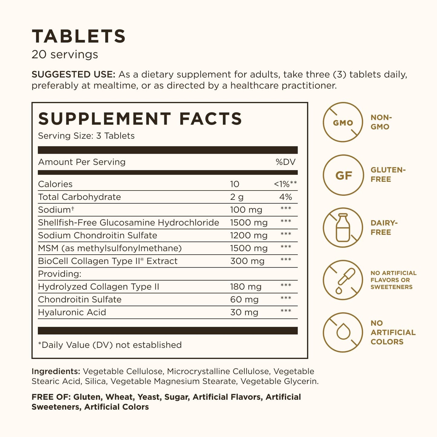 Solgar Glucosamine Hyaluronic Acid Chondroitin MSM, 60 Tablets