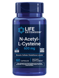 Life Extension N-Acetyl-L-Cysteine (NAC), Immune, Respiratory, Liver Health, NAC 600 mg, Potent antioxidant Support, Free-radicals, Easy to Absorb, 60 Capsules