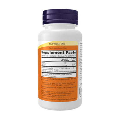 NOW Foods Supplements, Evening Primrose Oil 500 mg with Naturally Occurring GLA (Gamma-Linolenic Acid), 100 Softgels