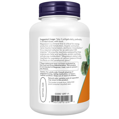 NOW Foods Supplements, Magnesium Citrate, With Glycinate & Malate, Nervous System Support*, 90 Softgels