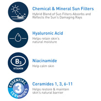 CeraVe Hydrating Sheer Sunscreen SPF 30 with Hyaluronic Acid, 3oz