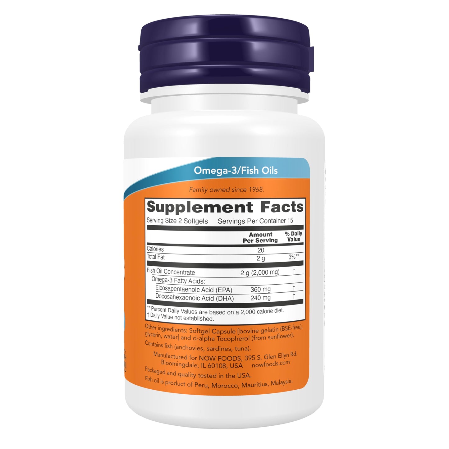 NOW Foods Supplements, Omega-3 180 EPA / 120 DHA, Molecularly Distilled, Cardiovascular Support*, 30 Softgels