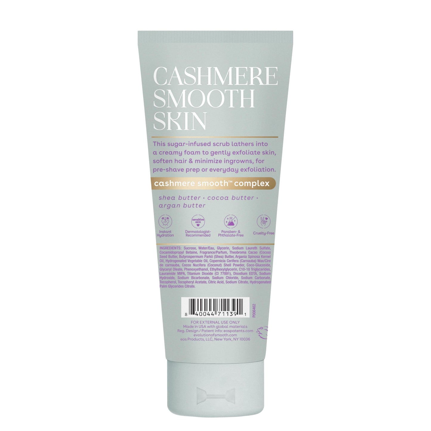 eos Cashmere Skin Collection Pre-Shave Scrub- Vanilla Cashmere, 7 fl oz
