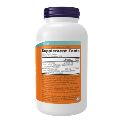 NOW Foods Supplements, Calcium & Magnesium 2:1 Ratio, High Potency, Supports Bone Health*, 250 Tablets
