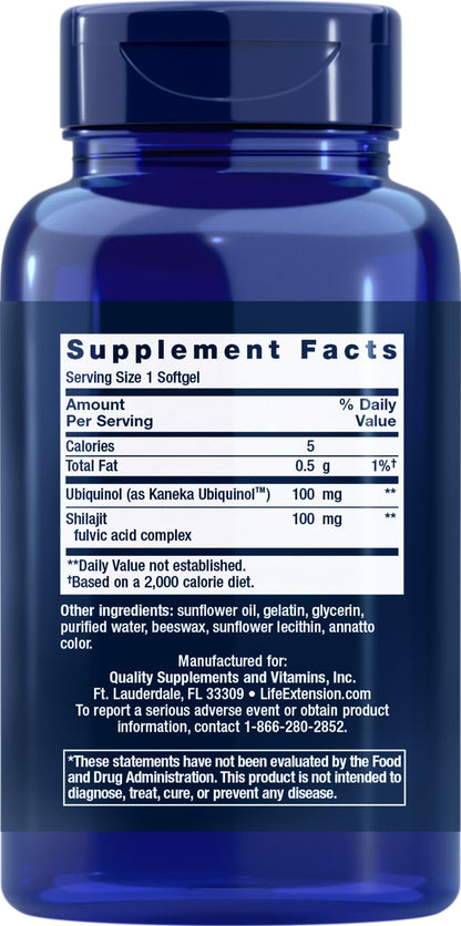 Life Extension COQ10 Super Ubiquinol 100mg with Enhanced Mitochondrial Support, 90 Softgels