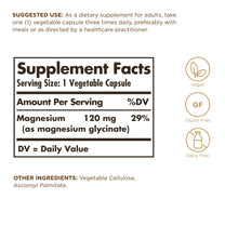 Solgar Magnesium Glycinate - 90 Vegetable Capsules - Vegan, Gluten & Dairy Free - 90 Servings
