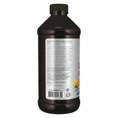 NOW Foods Sports Nutrition, L-Carnitine Liquid 1000 mg, Highly Absorbable, Citrus, 16-Ounce