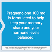 Life Extension Pregnenolone - Hormone Balance Supplement for Healthy Hormone Levels, 100 mg - Hormone Balance, Memory, Focus, Cognitive Health - Gluten-Free, Non-GMO, 100 Capsules