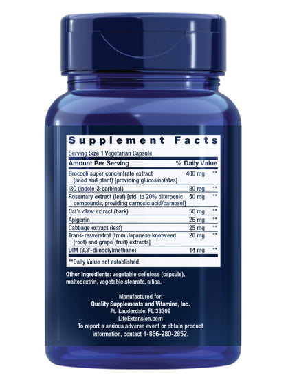 Life Extension Cruciferous Vegetable Extract Blend and Resveratrol, 60 Caps