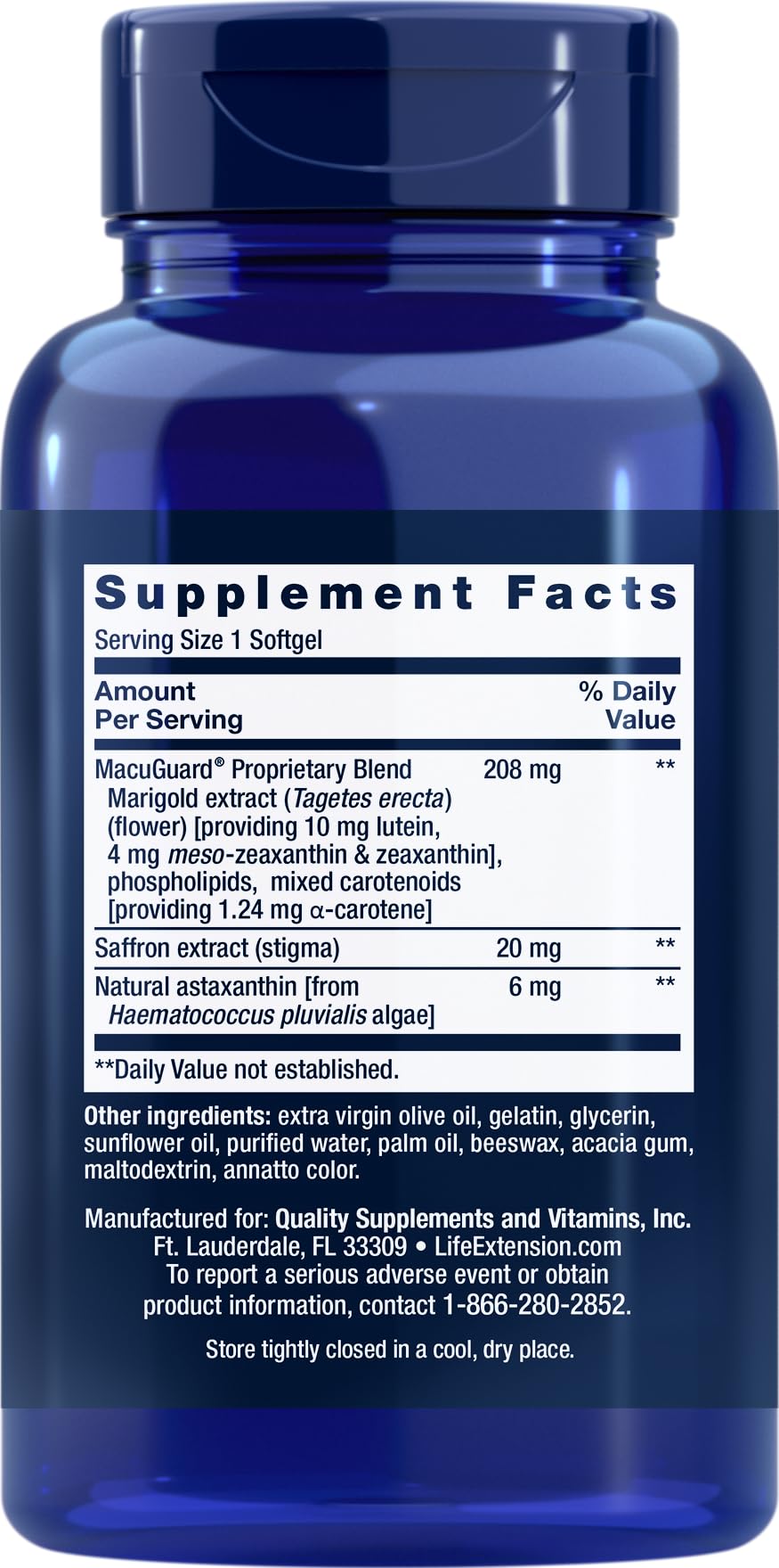 Life Extension MacuGuard 90 softgels (Pack of 2) with Saffron & Astaxanthin