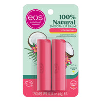 eos 100% Natural Lip Balm- Coconut Milk, All-Day Moisture, 0.14 oz, 2-Pack