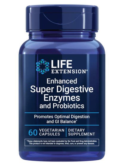 Life Extension Enhanced Super Digestive Enzymes and Probiotics, 60 Capsules