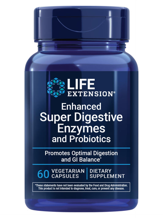 Life Extension Enhanced Super Digestive Enzymes and Probiotics, 60 Capsules