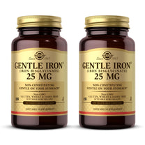 Solgar - Gentle Iron 25 mg Vegetable Capsules 180 Count 2 Pack Easy on Stomach, Promote Red Blood Cell Production.